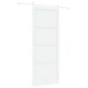 vidaXL Преплъзваща се врата 93 x 232 cm Инженерна дървесина Бяло