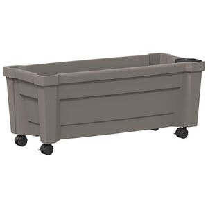 vidaXL Саксия Kalypso с колела Сиво 79 x 35 x 33 см ПП