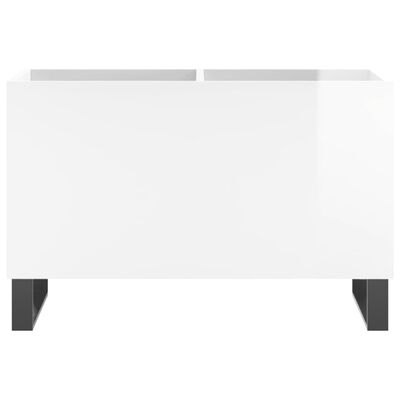 vidaXL Шкаф за винилови плочи бял гланц 74,5x38x48 см инженерно дърво
