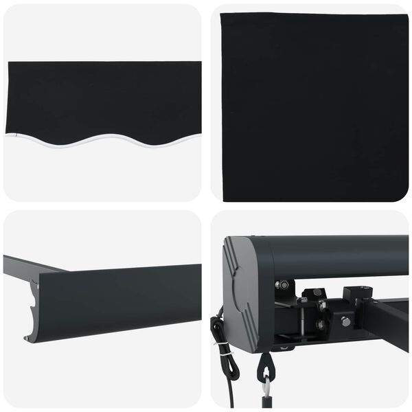 vidaXL Сенник Черно 350 x 250 x 165 см Полиестер и алуминий