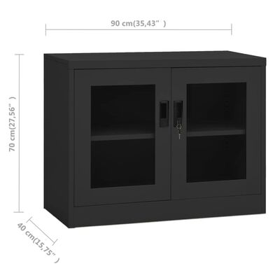 vidaXL Офис шкаф, антрацит, 90x40x70 см, стомана