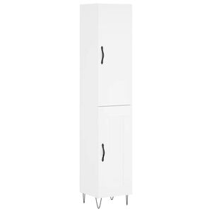 vidaXL Висок шкаф, бял, 34,5x34x180 см, инженерно дърво