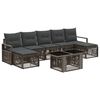 vidaXL Градински Софа Комплект 8 бр. Сив и тъмен сив 100 x 55 x 73 см