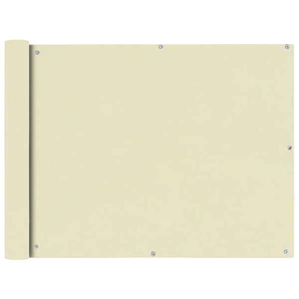 vidaXL Балконски екран от оксфорд плат, 90x400 см, кремав