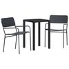 vidaXL Комплект за външни мебели 3 бр. Антрацит Стомана