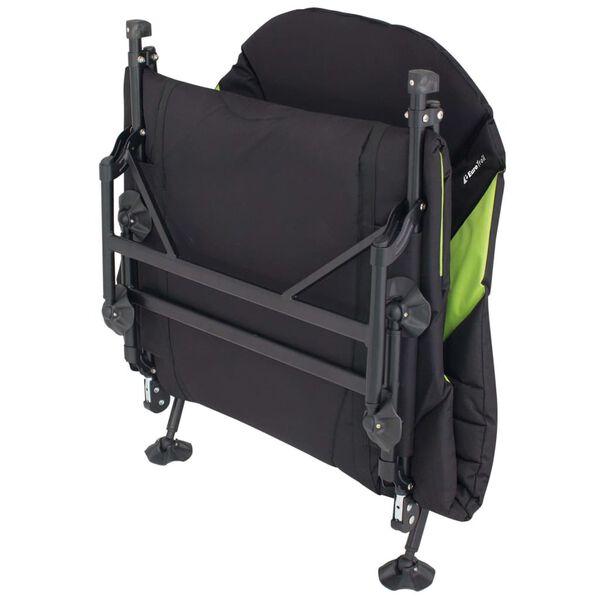 Eurotrail Легло за къмпинг Queen, черно и лайм