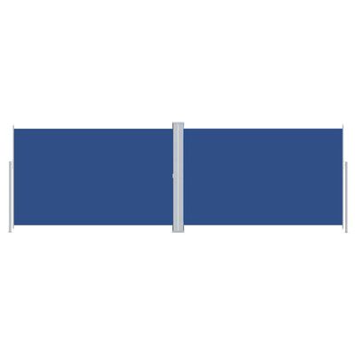 vidaXL Прибираща се странична тента, синя, 220x600 см