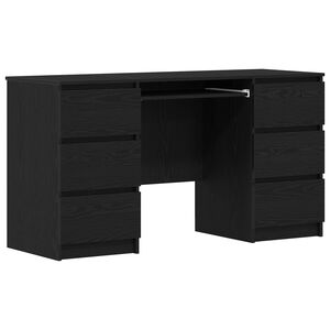 vidaXL Бюро Черния дъб Инженерна дървесина 140 x 50 x 76 см