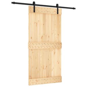 vidaXL Преплъзваща се врата 100 x 210 cm Естествено и черно