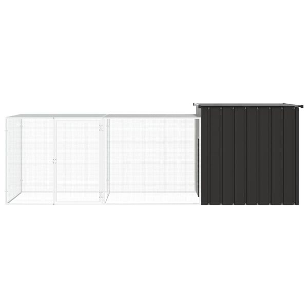 vidaXL Клетка за пилета, антрацит, 300x91x100 см, поцинкована стомана
