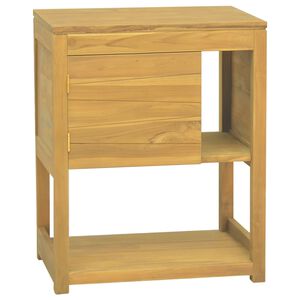 vidaXL Шкаф за баня, 60x40x75 см, тиково дърво масив