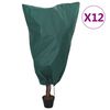 vidaXL Покривала за растения с шнур, 12 бр, 70 г/м&sup2;, 0,8x1,2 м