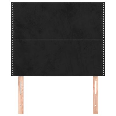 vidaXL Горни табли за легло, 2 бр, черни, 100x5x78/88 см, кадифе
