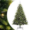 vidaXL Изкуствен сгъваем коледен дърво с 300 LED светлини Зелено