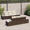 vidaXL Градински Софа Комплект 8 pcs Кафяв и Кремав полиратан