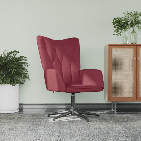 vidaXL Релаксиращ стол, виненочервен, плат