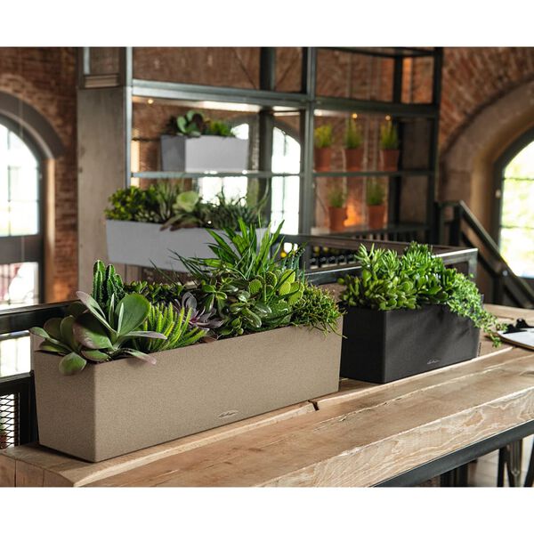 LECHUZA Плантер BALCONERA Stone 80 ALL-IN-ONE, бежов