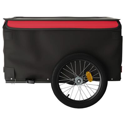 vidaXL Ремарке за велосипед, черно и червено, 45 кг, желязо