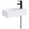 vidaXL Мивка за баня с кран и отвод Матово черно 45,5 x 25,5 x 13 см