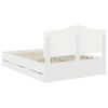 vidaXL Рамка за легло с чекмедже Бяло 160 x 200 cm Инженерна дървесина