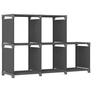 vidaXL Рафт с 5 кубични отделения, сив, 103x30x72,5 см, плат