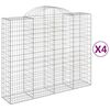 vidaXL Габионни кошници арка 4 бр 200x50x160/180 см поцинковано желязо