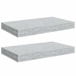vidaXL Окачени стенни рафтове, 2 бр, бетонно сиви, 40x23x3,8 см, МДФ