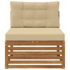 vidaXL Външен среден диван Солидно акациево дърво Естествен
