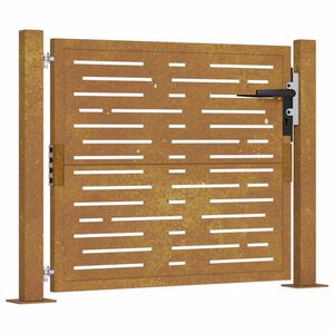vidaXL Градинска порта 100x100 см, кортенова стомана, квадратен дизайн