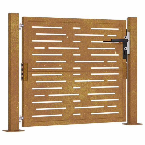 vidaXL Градинска порта 100x100 см, кортенова стомана, квадратен дизайн