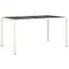 vidaXL Градинска маса за хранене Бяло 150 x 90 x 75 cm Полиратан