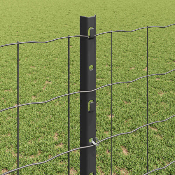 vidaXL Ограда с пост Сив 1,2 x 25 m Стомана