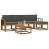 vidaXL Комплект дивани за открито 6 pcs Натурален и Антрацит