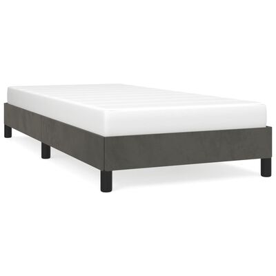 vidaXL Рамка за легло, тъмносива, 90x200 см, кадифе