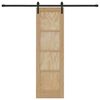 vidaXL Преплъзваща се врата Кафяво 61 x 198,5 см Солидно борово дърво