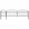 vidaXL Врата за ограда с аркиран връх ASSEN 500 x 75 cm Стомана Сив