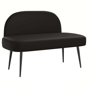 vidaXL Мек бенч с облегалка Черно 110 x 60 x 76 cm Изкуствена