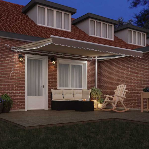 vidaXL Сгъваем навес Бежово 400 &times; 300 cm Полиестер и метал