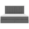 vidaXL Легло с място за съхранение и LED с LED Тъмен сив 160 x 200 cm