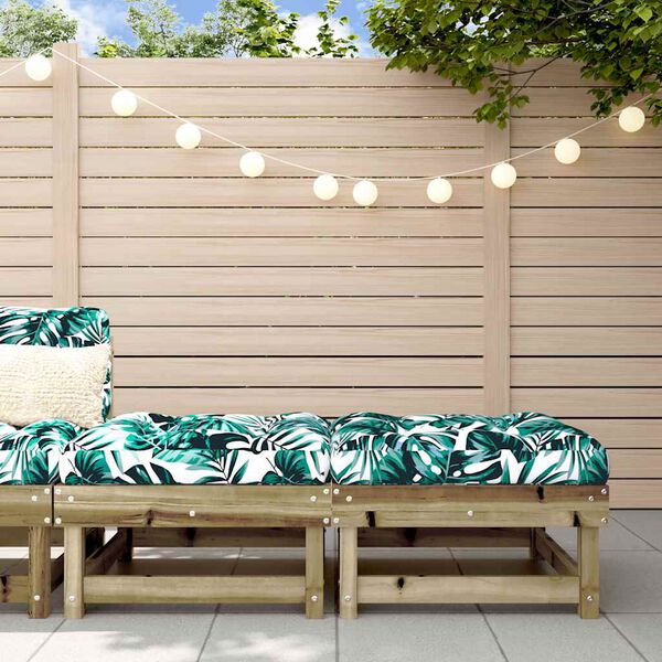 vidaXL Градински табуретки с възглавници, 2 бр, импрегниран бор