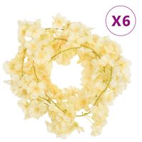 vidaXL Гирлянди от изкуствени цветя 6 бр шампанско 180 см