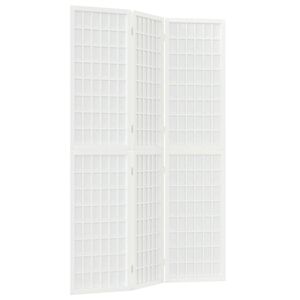 vidaXL Параван за стая, 3 панела, в японски стил, 120x170 cм, бял