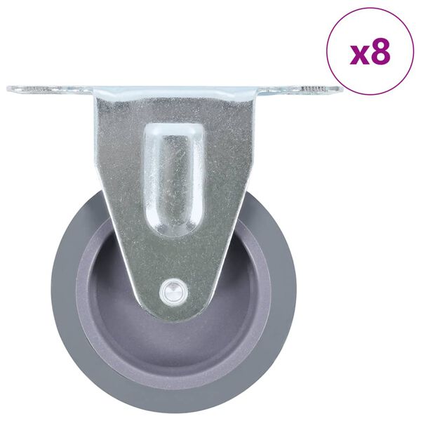 vidaXL 8 бр фиксирани колела, 75 мм