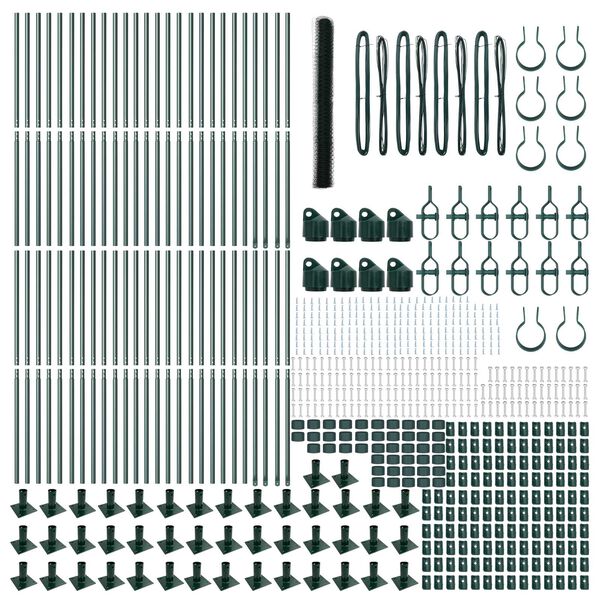 vidaXL Стълб за ограда. Зелен 100 x 1,6 м (36 мм мрежа) Стомана и PVC
