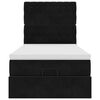 vidaXL Османска легло с матраци, черно, 100x200 см, кадифе