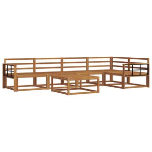 vidaXL Комплект дивани за открито 6 pcs Естествен