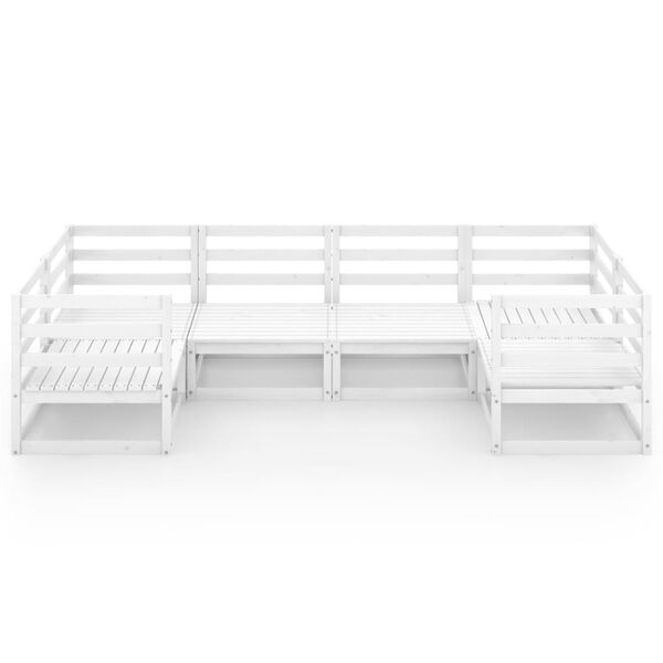 vidaXL Градински лаундж комплект от 6 части, борово дърво масив