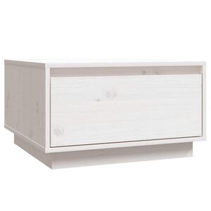 vidaXL Кафе маса, бяла, 55x56x32 см, борово дърво масив