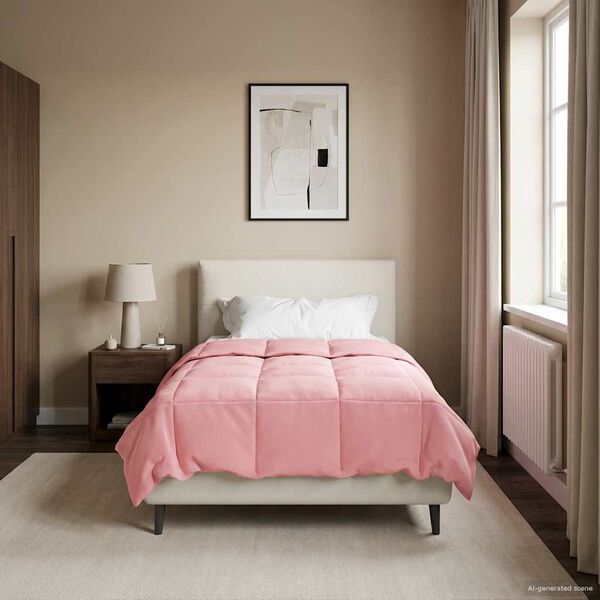 vidaXL Пълно годишно юрганче Патичено Розово 155 x 220 cm Микрофибър