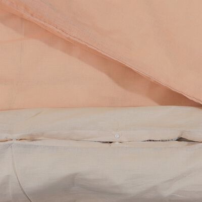 vidaXL Комплект спално бельо, розово, 135x200 см, памук